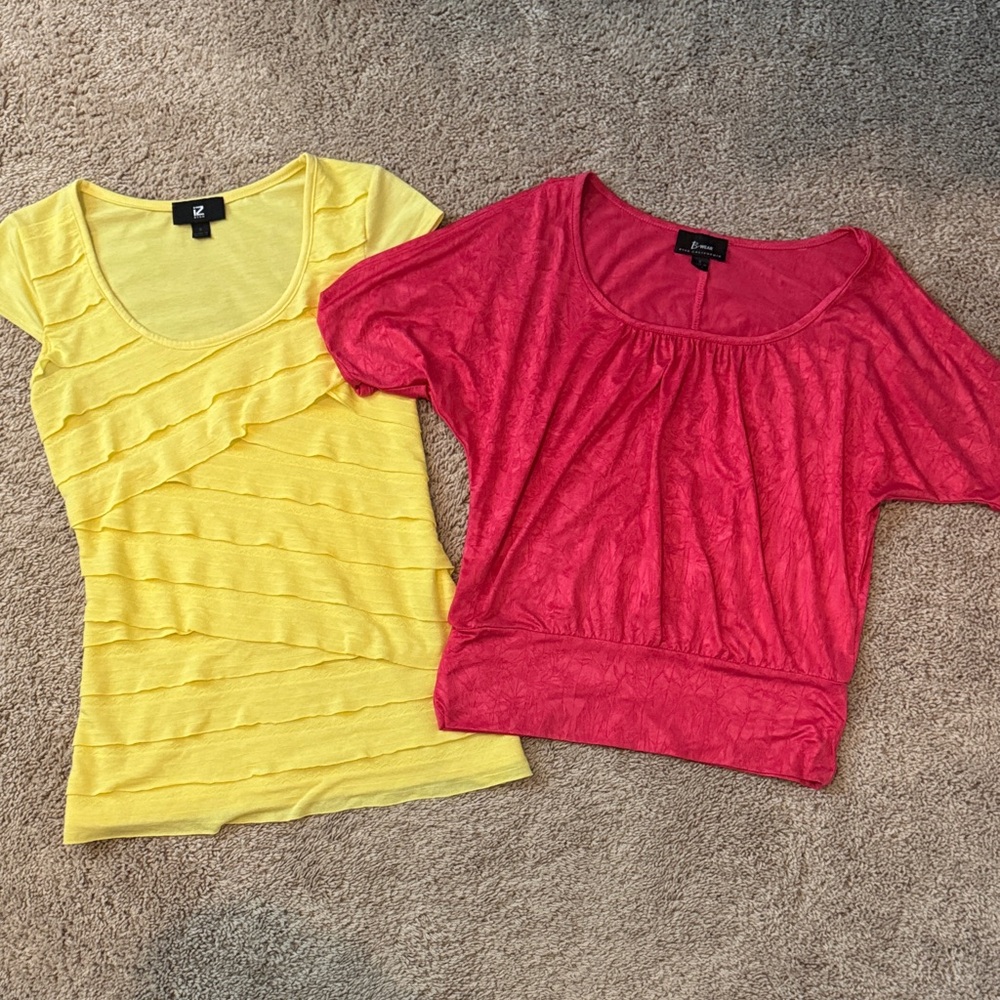 Yellow and PinkShort Sleeve Tops